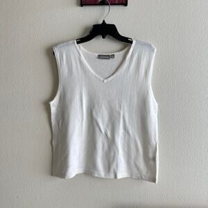 croft & barrow white cream v neck knit tank top